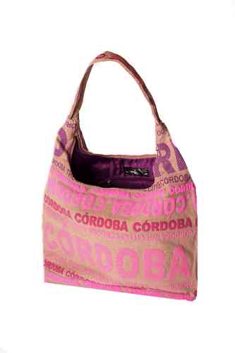 Bolso Gondola Cordoba beige-rosa abierto